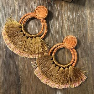 Handmade Palm Tassel Earrings